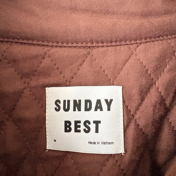 Aritzia Sunday Best Sky Shirt Jacket Cognac Brown Size Medium - Picture 6 of 7